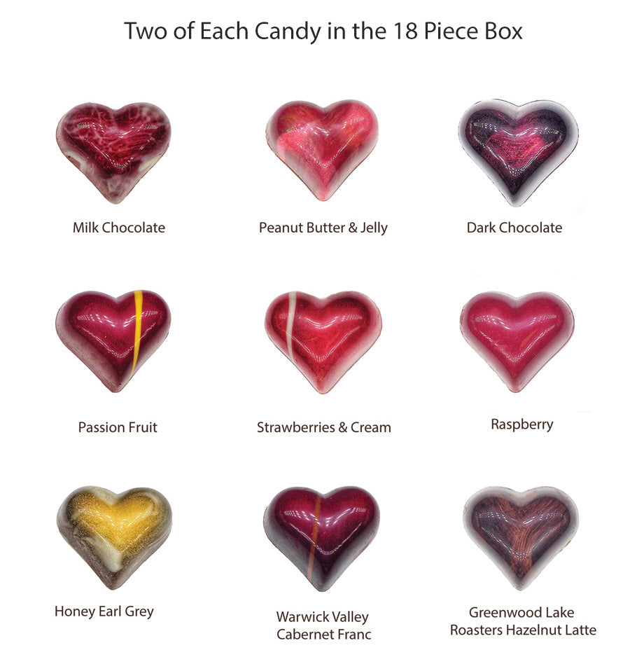 Gourmet Chocolate Hearts (18 Pieces)