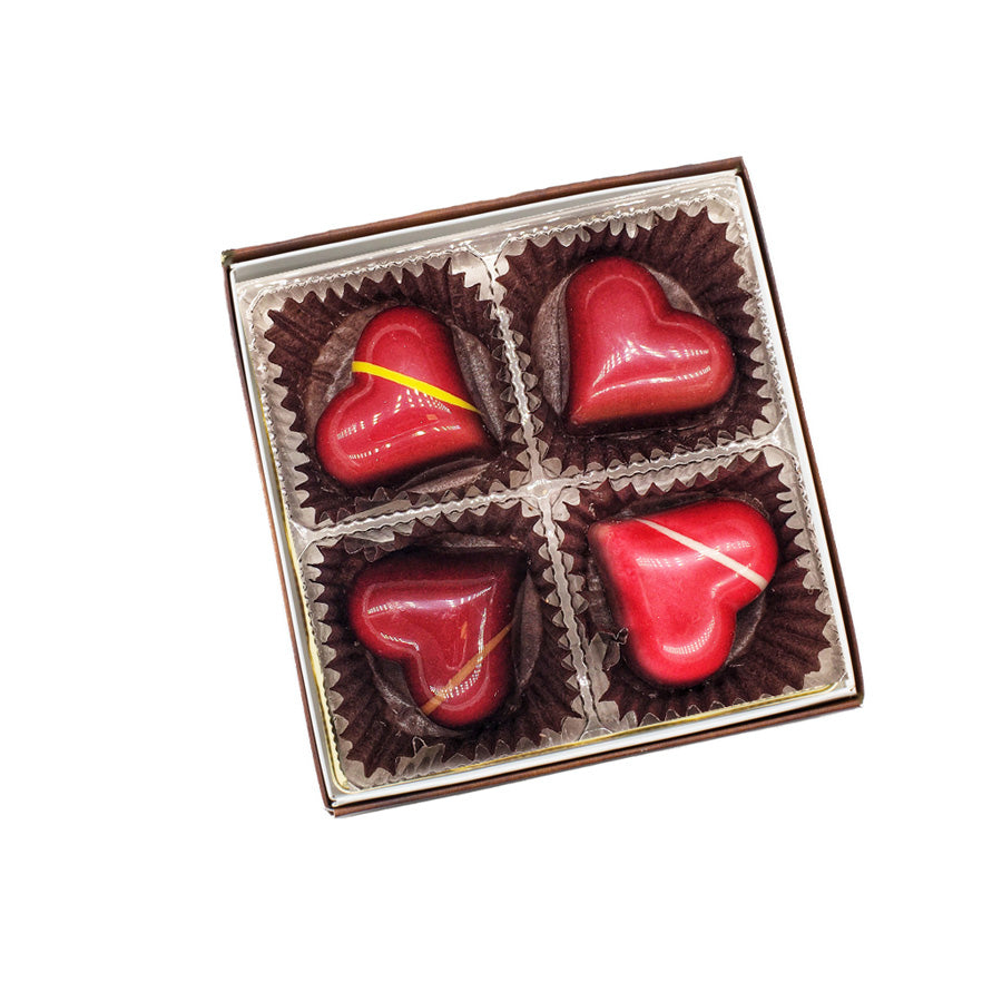 Gourmet Chocolate Hearts (4 Pieces)