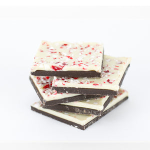 Peppermint Bark - Dark Chocolate Covered with White Chocolate and sprinkled with peppermint candy