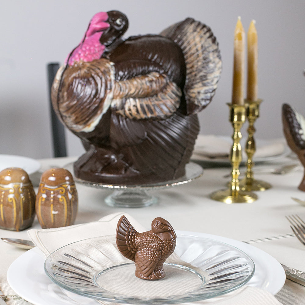 Fair Trade Chocolate Turkey Place Settings - Milk and Dark Chocolate